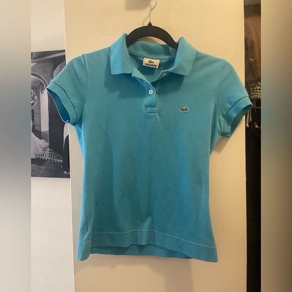 Ladies Lacoste knit button up tshirt - Picture 2 of 5